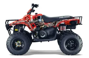 Polaris Trailboss 330 ATV Graphic Kit - 2004-2009 Mad Hatter Red