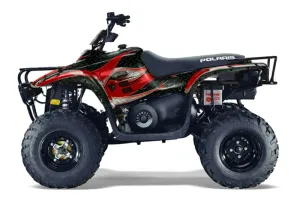 Polaris Trailboss 330 ATV Graphic Kit - 2004-2009 Tribal Flame Red