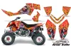 Polaris Outlaw 450 / 500 / 525 ATV Graphic Kit - 2006-2008 Ed Hardy - Love Kills Red