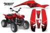 Polaris Scrambler / Trailblazer 500 ATV Graphic Kit - 1985-2009 Diamond Flames Red