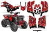 Polaris Scrambler XP 850 / 1000 ATV Graphic Kit - 2013-2016 Reaper Red