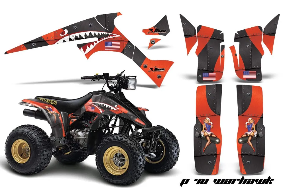 Suzuki LT 230/R ATV Graphic Kit - All Years P40 Warhawk Orange