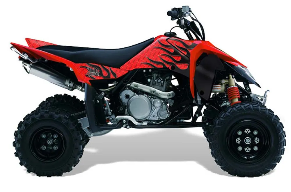 Suzuki LTR 450 ATV Graphic Kit - 2006-2009 Diamond Flames Red