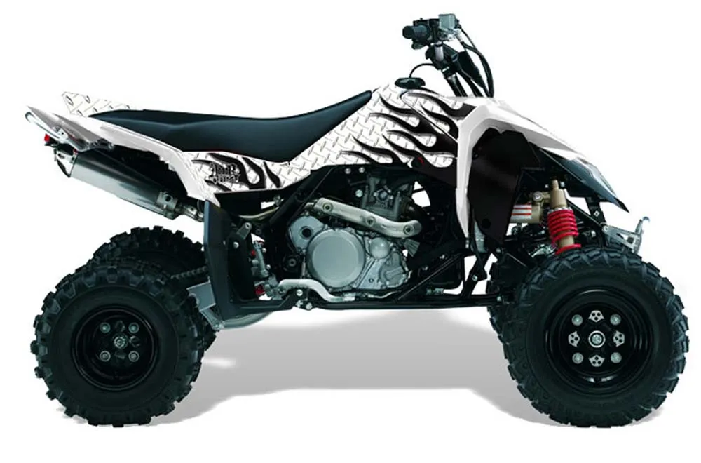 Suzuki LTR 450 ATV Graphic Kit - 2006-2009 Diamond Flames White
