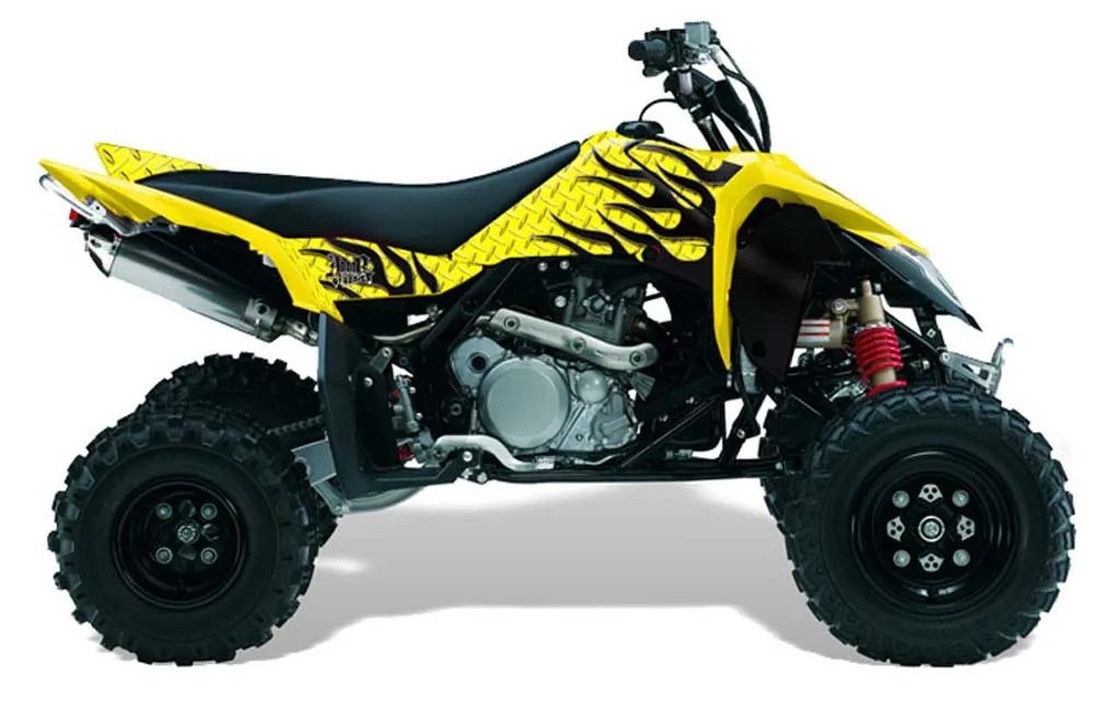 Suzuki LTR 450 ATV Graphic Kit - 2006-2009 Diamond Flames Yellow