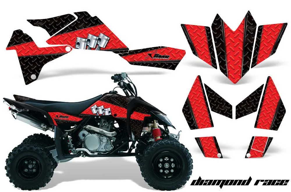 Suzuki LTR 450 ATV Graphic Kit - 2006-2009 Diamond Race Red