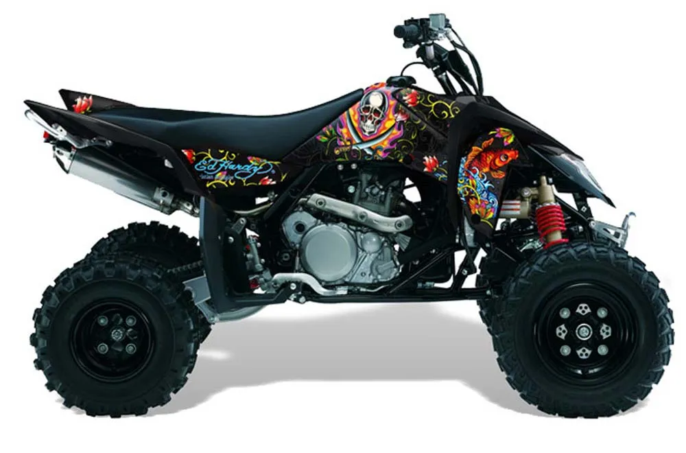 Suzuki LTR 450 ATV Graphic Kit - 2006-2009 Ed Hardy - Pirates Black