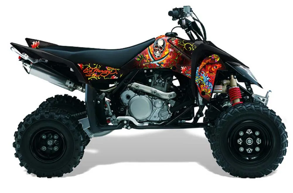 Suzuki LTR 450 ATV Graphic Kit - 2006-2009 Ed Hardy - Pirates Red