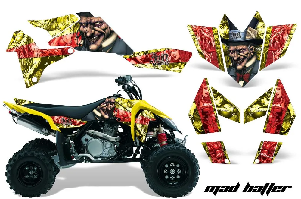 Suzuki LTR 450 ATV Graphic Kit - 2006-2009 Mad Hatter Yellow