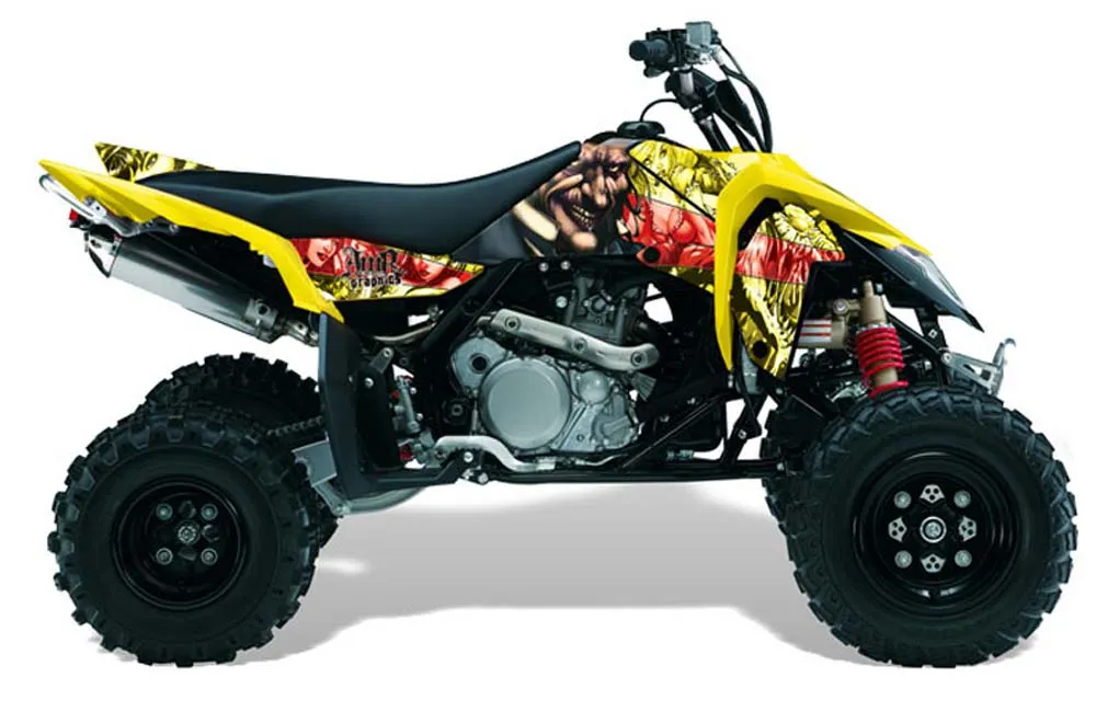 Suzuki LTR 450 ATV Graphic Kit - 2006-2009 Mad Hatter Yellow