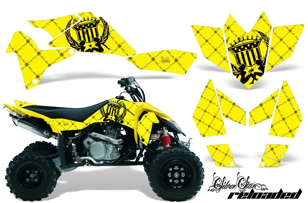 Suzuki LTR 450 ATV Graphic Kit - 2006-2009 Silver Star - Reloaded Black