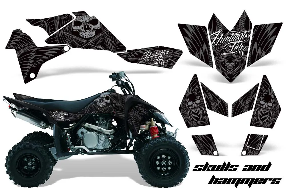 Suzuki LTR 450 ATV Graphic Kit - 2006-2009 Skulls N Hammer Silver