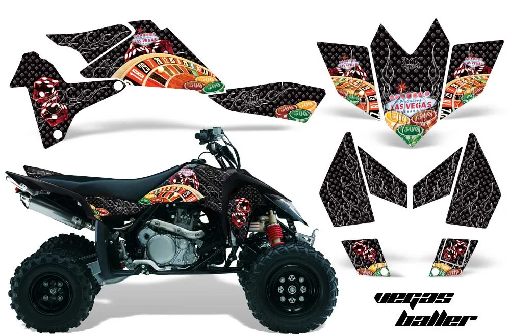 Suzuki LTR 450 ATV Graphic Kit - 2006-2009 Vegas Baller Black
