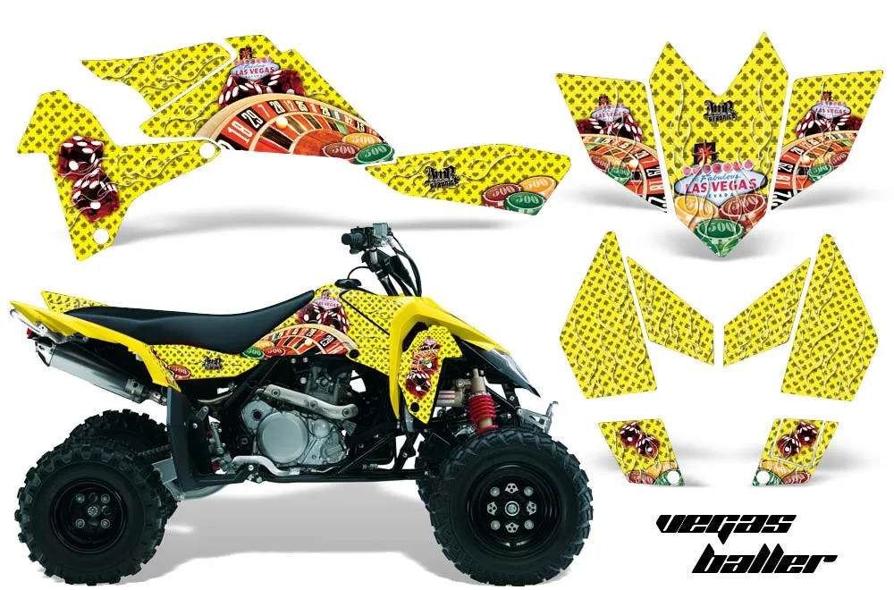 Suzuki LTR 450 ATV Graphic Kit - 2006-2009 Vegas Baller Yellow