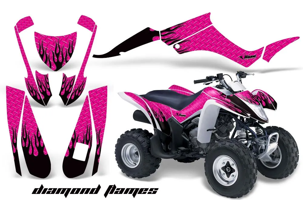 Suzuki LTZ 250 ATV Graphic Kit - 2004-2011 Diamond Flames Pink