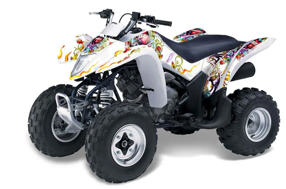 Suzuki LTZ 250 ATV Graphic Kit - 2004-2011 Ed Hardy - Love Kills White