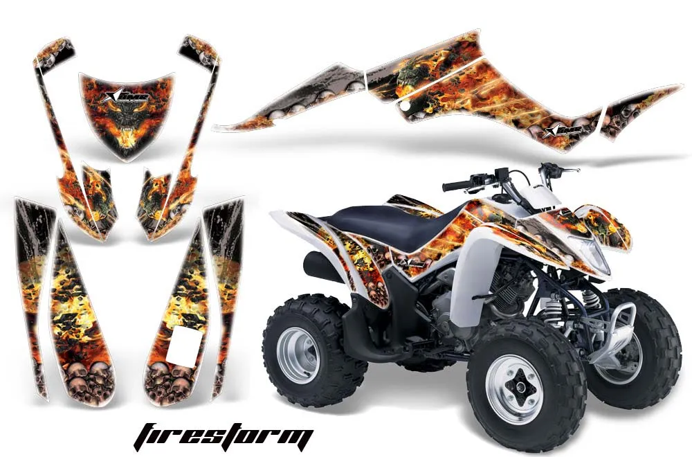 Suzuki LTZ 250 ATV Graphic Kit - 2004-2011 Firestorm White