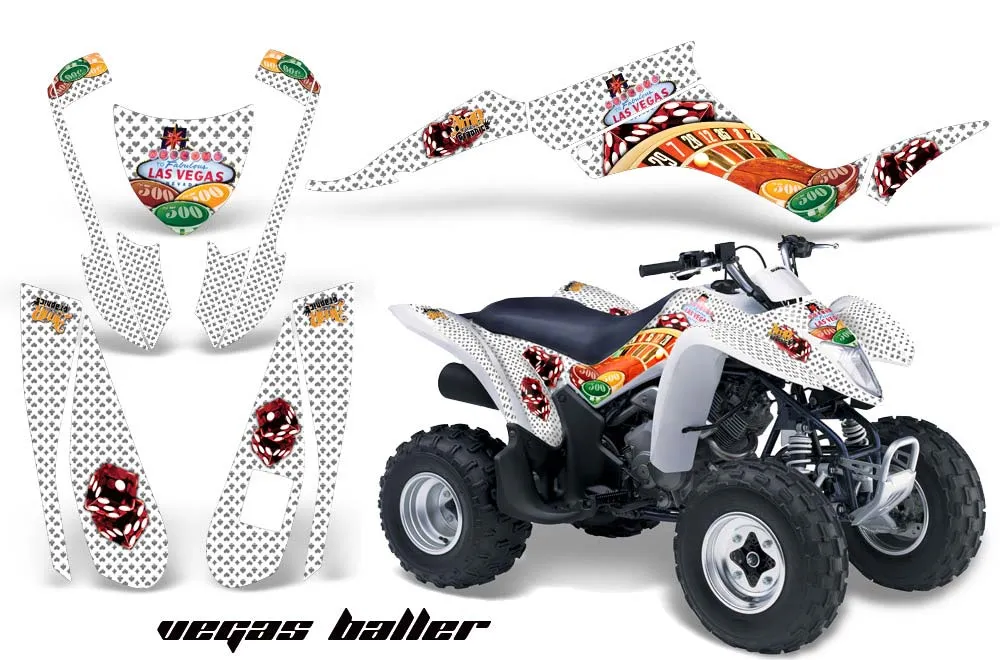 Suzuki LTZ 250 ATV Graphic Kit - 2004-2011 Vegas Baller White