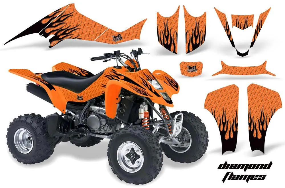 Suzuki LTZ 400 ATV Graphic Kit - 2003-2008 Diamond Flames Orange