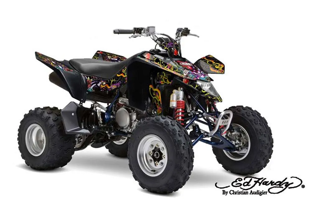 Suzuki LTZ 400 ATV Graphic Kit - 2009-2016 Ed Hardy - Love Kills Black