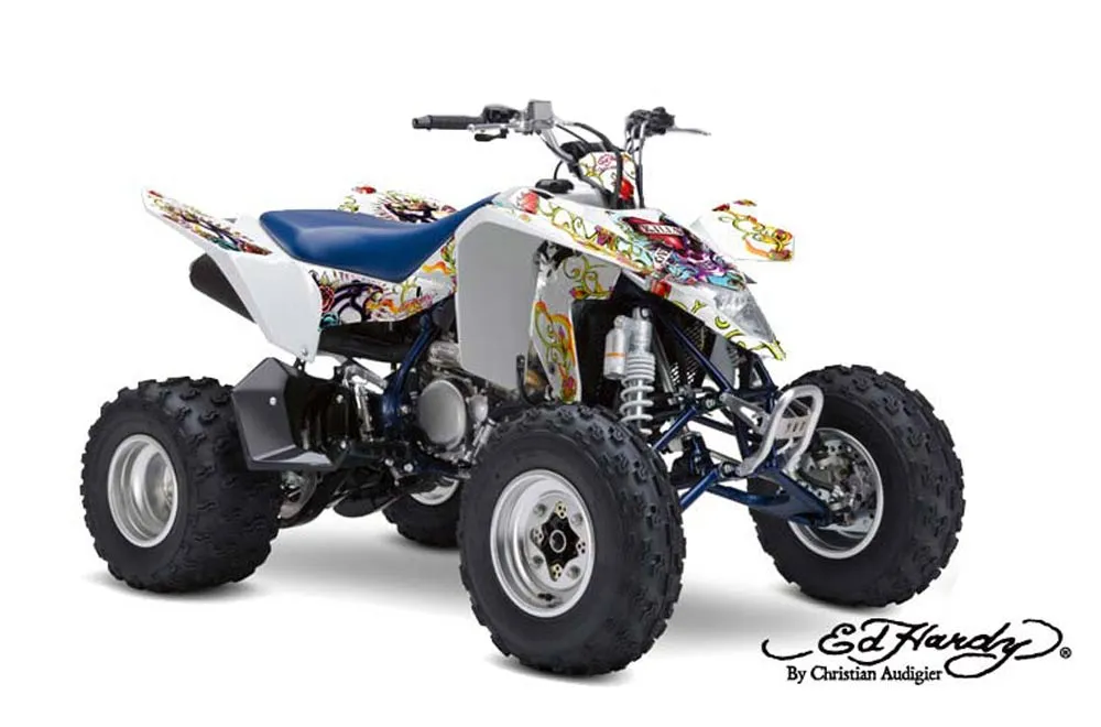 Suzuki LTZ 400 ATV Graphic Kit - 2009-2016 Ed Hardy - Love Kills White
