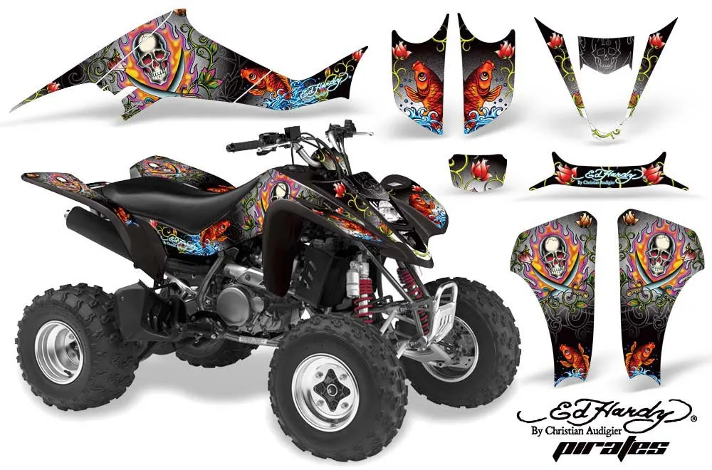 Suzuki LTZ 400 ATV Graphic Kit - 2003-2008 Ed Hardy - Pirates White