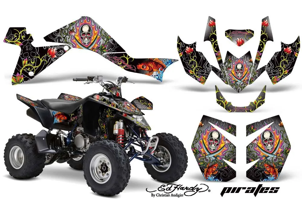 Suzuki LTZ 400 ATV Graphic Kit - 2009-2016 Ed Hardy - Pirates White