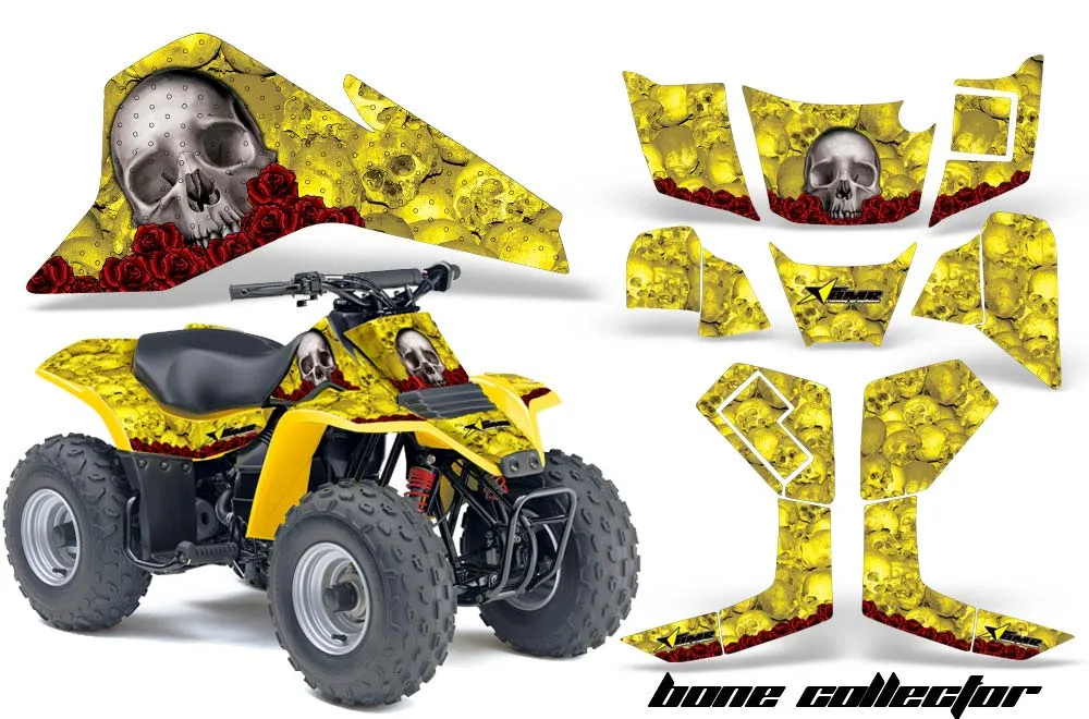 Suzuki QuadSport LT 80 ATV Graphic Kit - 1987-2006 Bone Collector Yellow