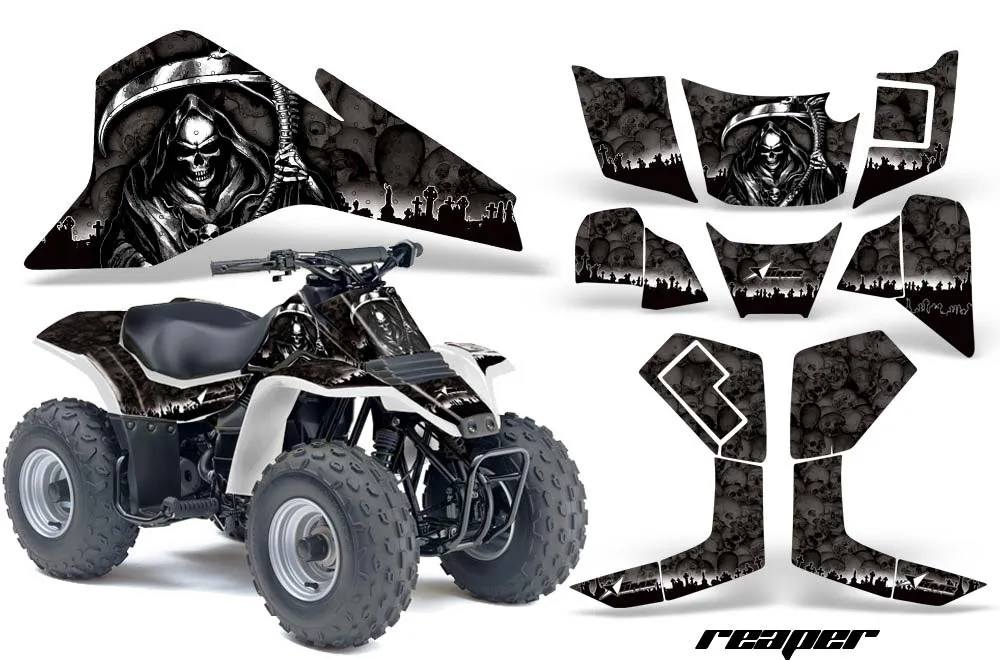 Suzuki QuadSport LT 80 ATV Graphic Kit - 1987-2006 Reaper Black