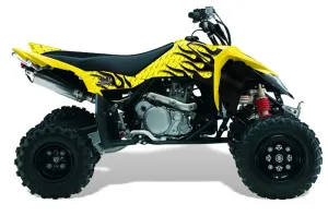 Suzuki LTR 450 ATV Graphic Kit - 2006-2009 Diamond Flames Yellow