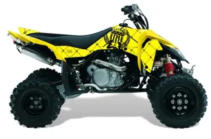 Suzuki LTR 450 ATV Graphic Kit - 2006-2009 Silver Star - Reloaded Black