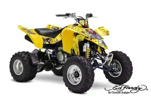 Suzuki LTZ 400 ATV Graphic Kit - 2009-2016 Ed Hardy - Love Kills Yellow