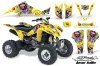 Suzuki LTZ 400 ATV Graphic Kit - 2003-2008 Ed Hardy - Love Kills Yellow