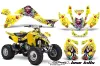 Suzuki LTZ 400 ATV Graphic Kit - 2009-2016 Ed Hardy - Love Kills Yellow