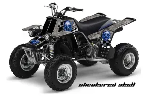 Yamaha Banshee 350 (Full Bore Plastics) ATV Graphic Kit - All Years Checkered Skull Blue