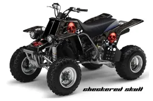 Yamaha Banshee 350 (Full Bore Plastics) ATV Graphic Kit - All Years Checkered Skull Red
