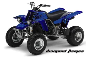 Yamaha Banshee 350 (Full Bore Plastics) ATV Graphic Kit - All Years Diamond Flames Blue