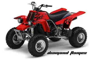 Yamaha Banshee 350 (Full Bore Plastics) ATV Graphic Kit - All Years Diamond Flames Red