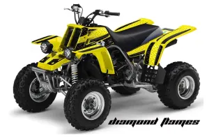 Yamaha Banshee 350 (Full Bore Plastics) ATV Graphic Kit - All Years Diamond Flames Yellow