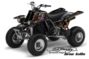 Yamaha Banshee 350 (Full Bore Plastics) ATV Graphic Kit - All Years Ed Hardy - Love Kills Black