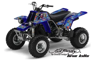 Yamaha Banshee 350 (Full Bore Plastics) ATV Graphic Kit - All Years Ed Hardy - Love Kills Blue