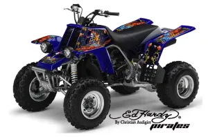 Yamaha Banshee 350 (Full Bore Plastics) ATV Graphic Kit - All Years Ed Hardy - Pirates Blue
