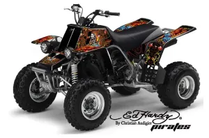 Yamaha Banshee 350 (Full Bore Plastics) ATV Graphic Kit - All Years Ed Hardy - Pirates Orange