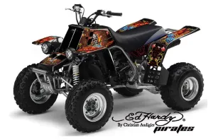 Yamaha Banshee 350 (Full Bore Plastics) ATV Graphic Kit - All Years Ed Hardy - Pirates Red