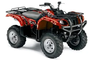 Yamaha Grizzly 660 ATV Graphic Kit - All Years Mad Hatter Red