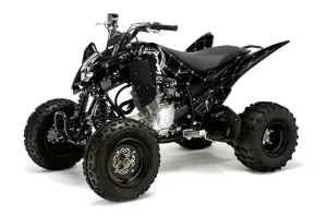 Yamaha Raptor 125 ATV Graphic Kit - 2011-2014 Silver Star - Reloaded Black