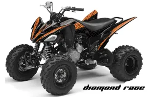 Yamaha Raptor 250 ATV Graphic Kit - 2008-2014 Diamond Race Orange