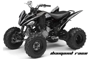 Yamaha Raptor 250 ATV Graphic Kit - 2008-2014 Diamond Race Silver