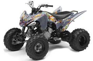 Yamaha Raptor 250 ATV Graphic Kit - 2008-2014 Ed Hardy - Love Kills Silver