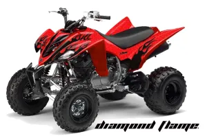 Yamaha Raptor 350 ATV Graphic Kit - 2004-2014 Diamond Flames Red